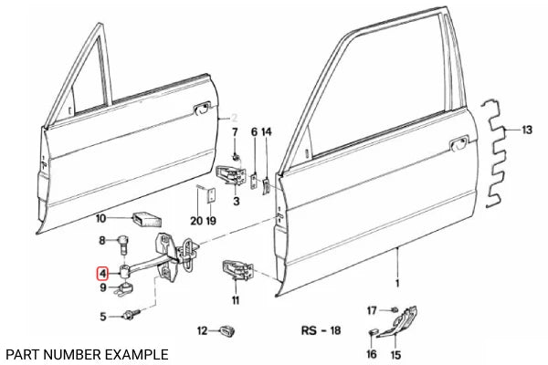 Genuine BMW Front Door Brake Stop for E30 - 41511884163