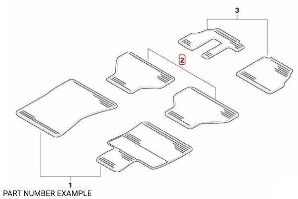 Genuine BMW E70 X5 Rubber Floor Mats Rear - 51472231955
