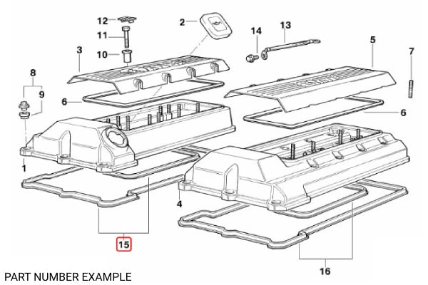 Genuine BMW Valve Cover Gasket Set (Cylinders 1-4) For M6x – 11129069871