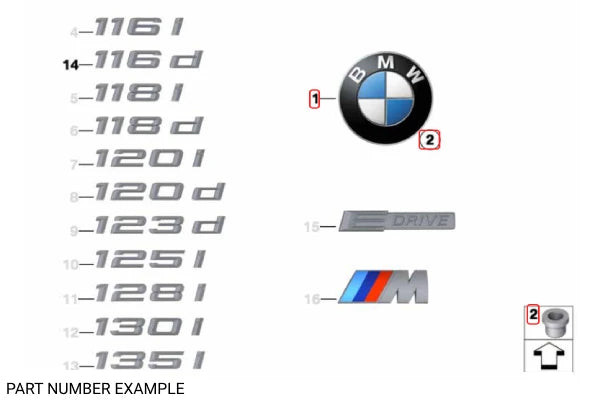 Genuine BMW Emblem Grommet - 51141807495