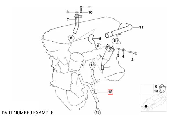 Genuine BMW Crankcase Engine Hose for E36 – 11151404980