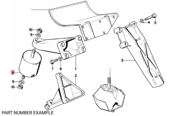 Genuine BMW Engine Mount for E24 E28 - 11811128932