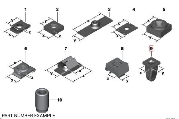 Genuine BMW Body Expanding Nut - 63121374075