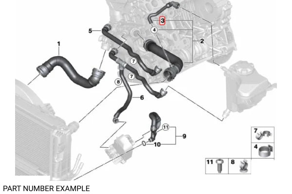 Genuine BMW Expansion Tank To Upper Radiator Hose – 17127803838