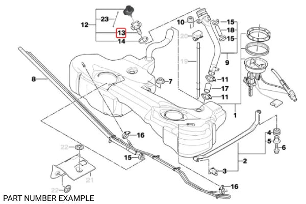 Genuine BMW Filler Cap Pin for E39 E46 – 16111183342