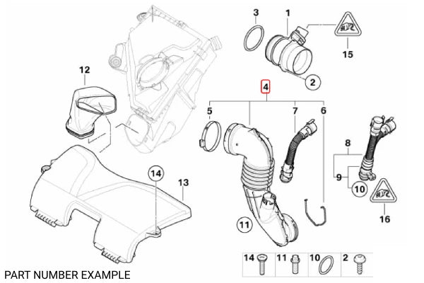 Genuine BMW Filtered Air Pipe - 13717804846