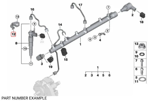 Genuine BMW Flange / Fuel Injector Clamp Holder for M57N2 – 13537792722