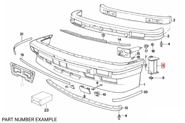 Genuine BMW Front Bumper Guide for E30 – 51111940378
