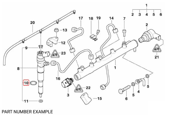 Genuine BMW Fuel Injector O-Ring for M57 – 13537787236