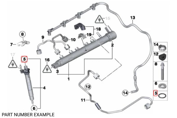 Genuine BMW Fuel Injector O-Ring for M57N2 – 13537794553