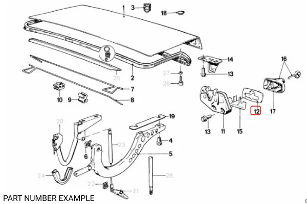 Genuine BMW Boot Lock Gasket for E30 - 51241884147
