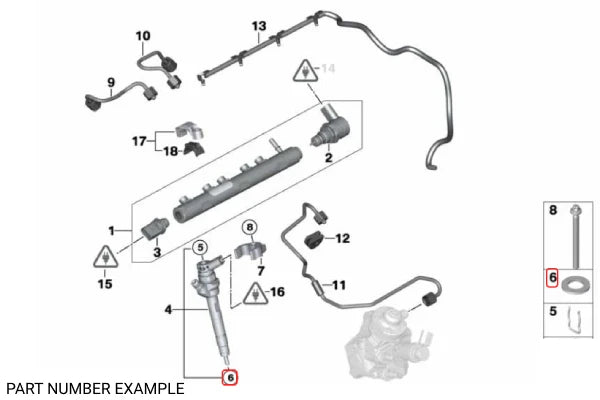Genuine BMW Fuel Injector Gasket Ring  – 13532247156