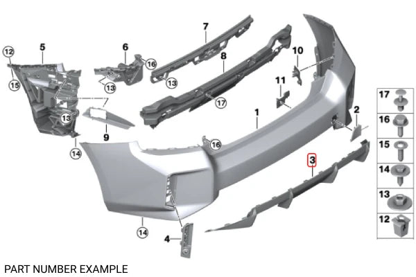 Genuine BMW Gloss Black Rear Diffuser for G87 - 51128081238