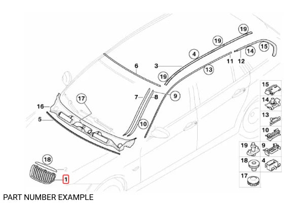 Genuine BMW LHS Chrome Grille & Frame for E90 E91 – 51137201970