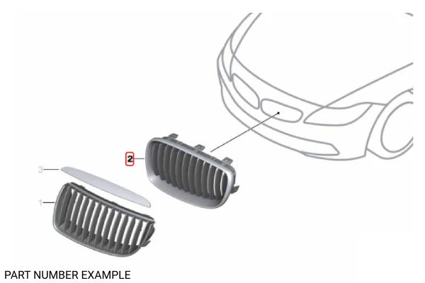 Genuine BMW LHS Chrome Frame with Black Grille – 51137201967