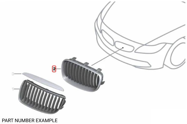 Genuine BMW RHS Chrome Frame with Black Grille for E90 – 51137201968