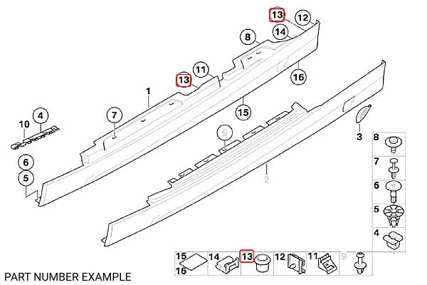 Genuine BMW Grommet for Clamp – 51711932996