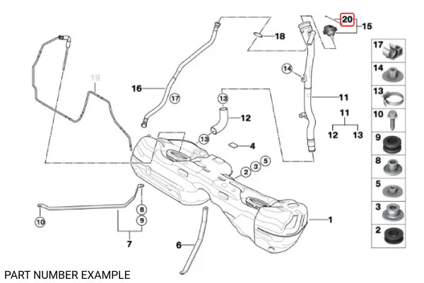 Genuine BMW Fuel Tank Cap Strap – 16116754637