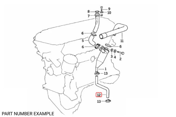 Genuine BMW Crankcase Vent Valve to Sump Hose for E36 – 11151404157