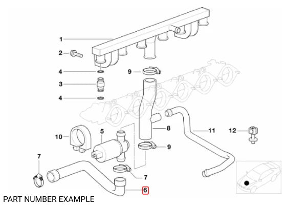 Genuine BMW Idle Regulating Hose for E36 – 13411401660