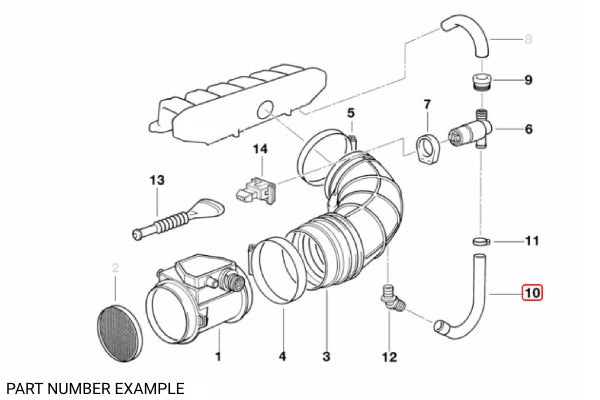 Genuine BMW Idle Control Valve Hose - 13541740159