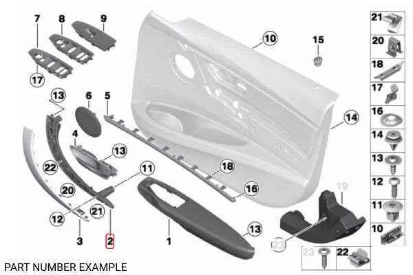 Genuine BMW Inner Door Pull Assembly - Left - 51417279311