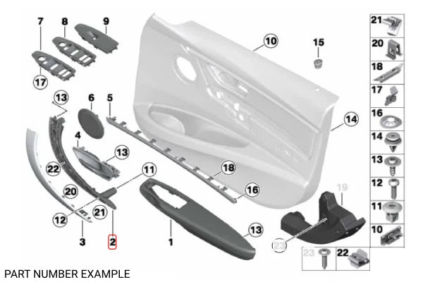 Genuine BMW Inner Door Pull Assembly - Right – 51417279312