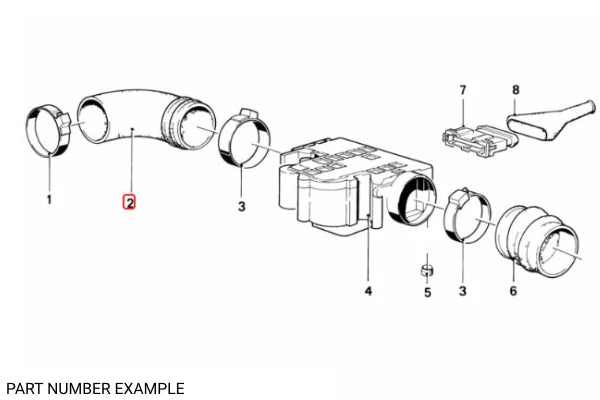 Genuine BMW Intake Air Tube for M30 – 13711261370