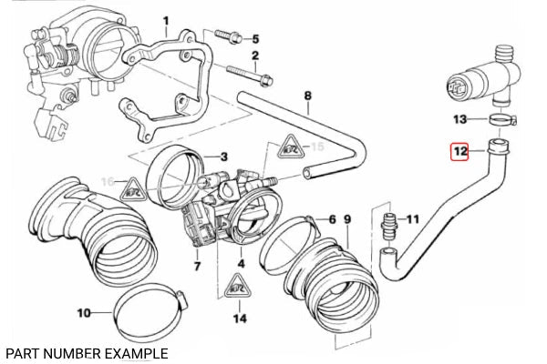 Genuine BMW Idle Control Valve Intake Hose - 13411435781
