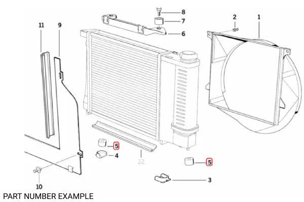 Genuine BMW Lower Radiator Mount – 17111178412