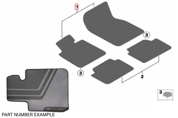Genuine BMW M Performance Car Floor Mats for F Series - 51472407304