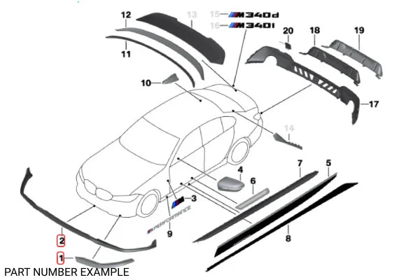 Genuine BMW M Performance Front Lip Spoiler – 51192455832