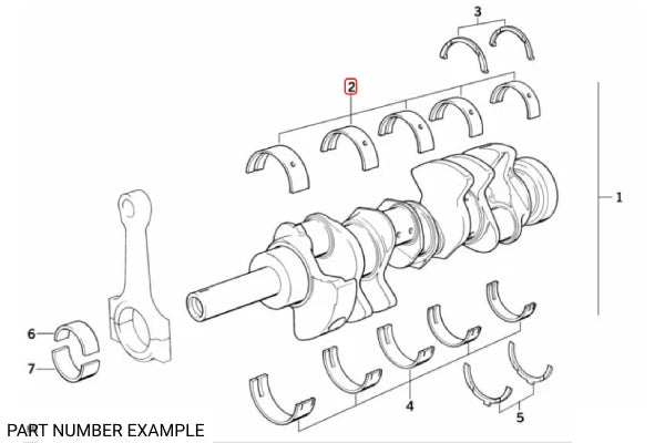 Genuine BMW Main Bearing Set M60 M62 S62 - 11211725917