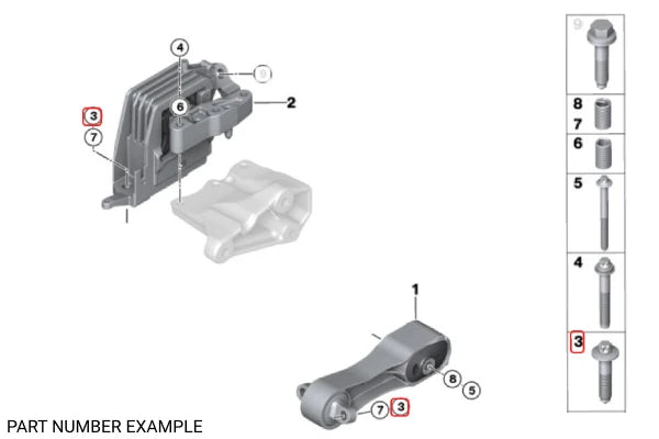 Genuine BMW Engine Mount Bolt - 22116858061