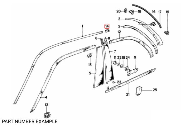 Genuine BMW Moulding Joint Left in Schwarz Black – 51131953067