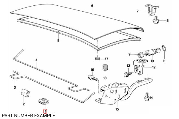 Genuine BMW Torsion Spring Mounting Clip - 51241815364