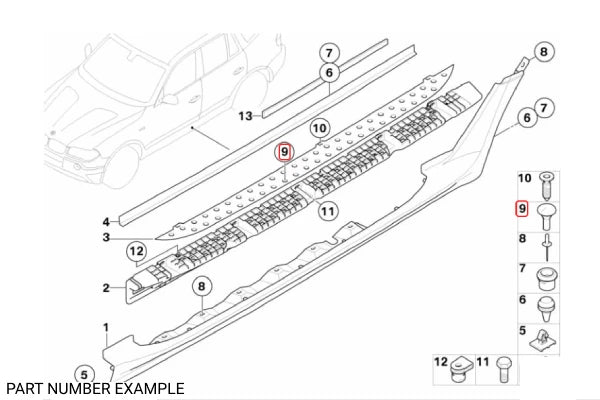 Genuine BMW Clip for Running Board for X3 – 51717053464