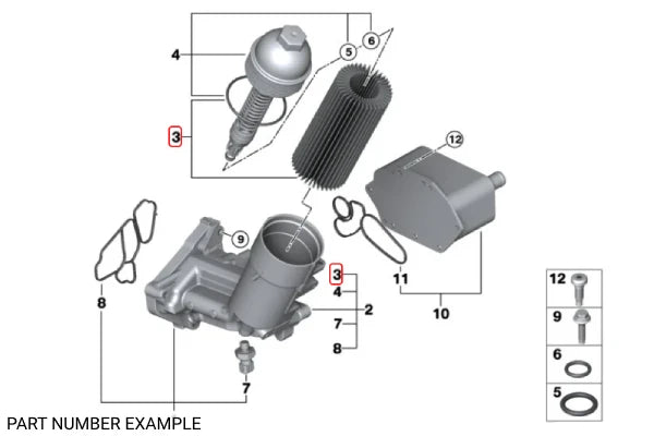 Genuine BMW OEM Oil Filter Kit for M57 – 11427788460