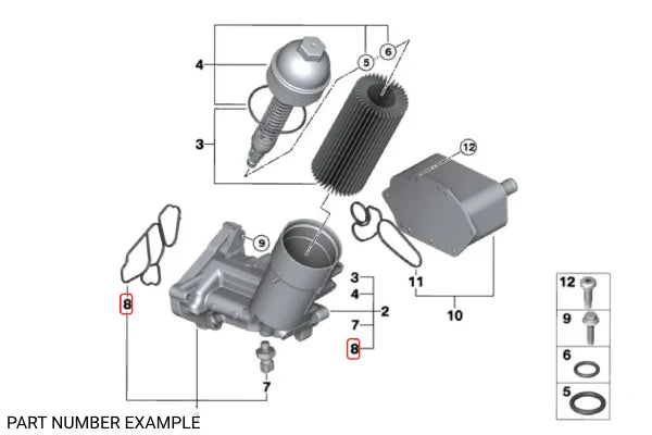 Genuine BMW Oil Filter Housing Gasket for M57 – 11427788455