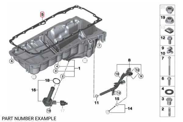 Genuine BMW Oil Pan Gasket N57 - 11137809836