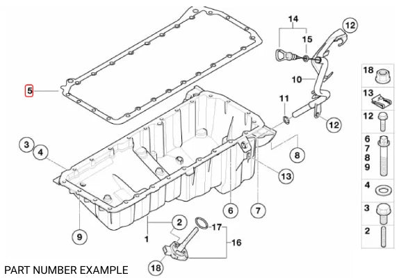 Genuine BMW Oil Pan Gasket for M57N2 – 11137802669
