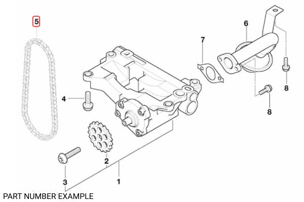 Genuine BMW Oil Pump Chain for M57N / M57N2 – 11412249745