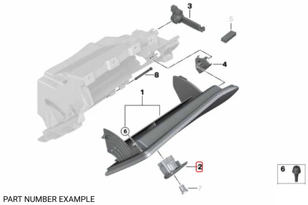 Genuine BMW Handle Opener For Glove Compartment - 51167948414