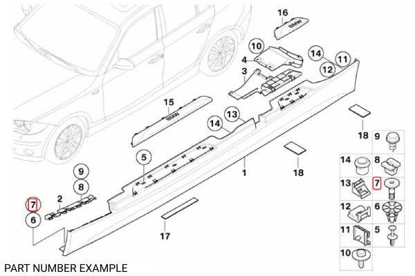 Genuine BMW Pin for Body Trim - 07147122913
