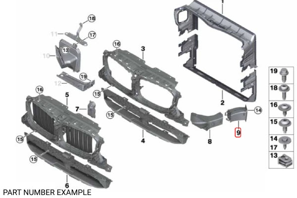 Genuine BMW Radiator Support Air Duct Right for X3 X4 - 51747400006