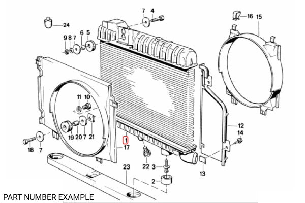 Genuine BMW Radiator for E30 – 17111176900