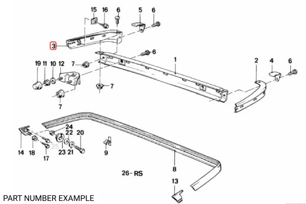 Genuine BMW Rear Chrome Bumper End Right for E30 – 51121922162