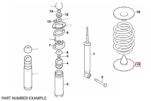 Genuine BMW Rear Lower Spring Pad for E46 – 33531094518