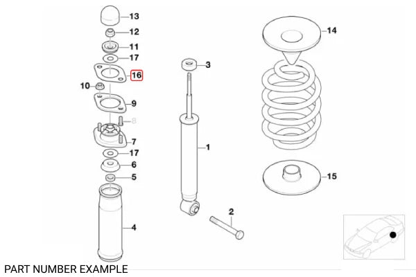 Genuine BMW Rear Shock Mount Reinforcement Plate for Z3 – 51718413359