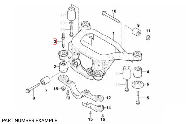 Genuine BMW Rear Subframe Bolt for E46, Z4 – 33326760360